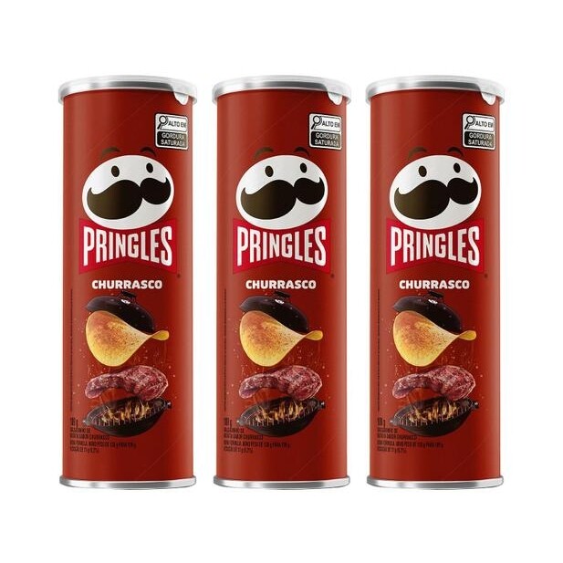 Kit Batata Pringles Churrasco 109g 3 Unidades