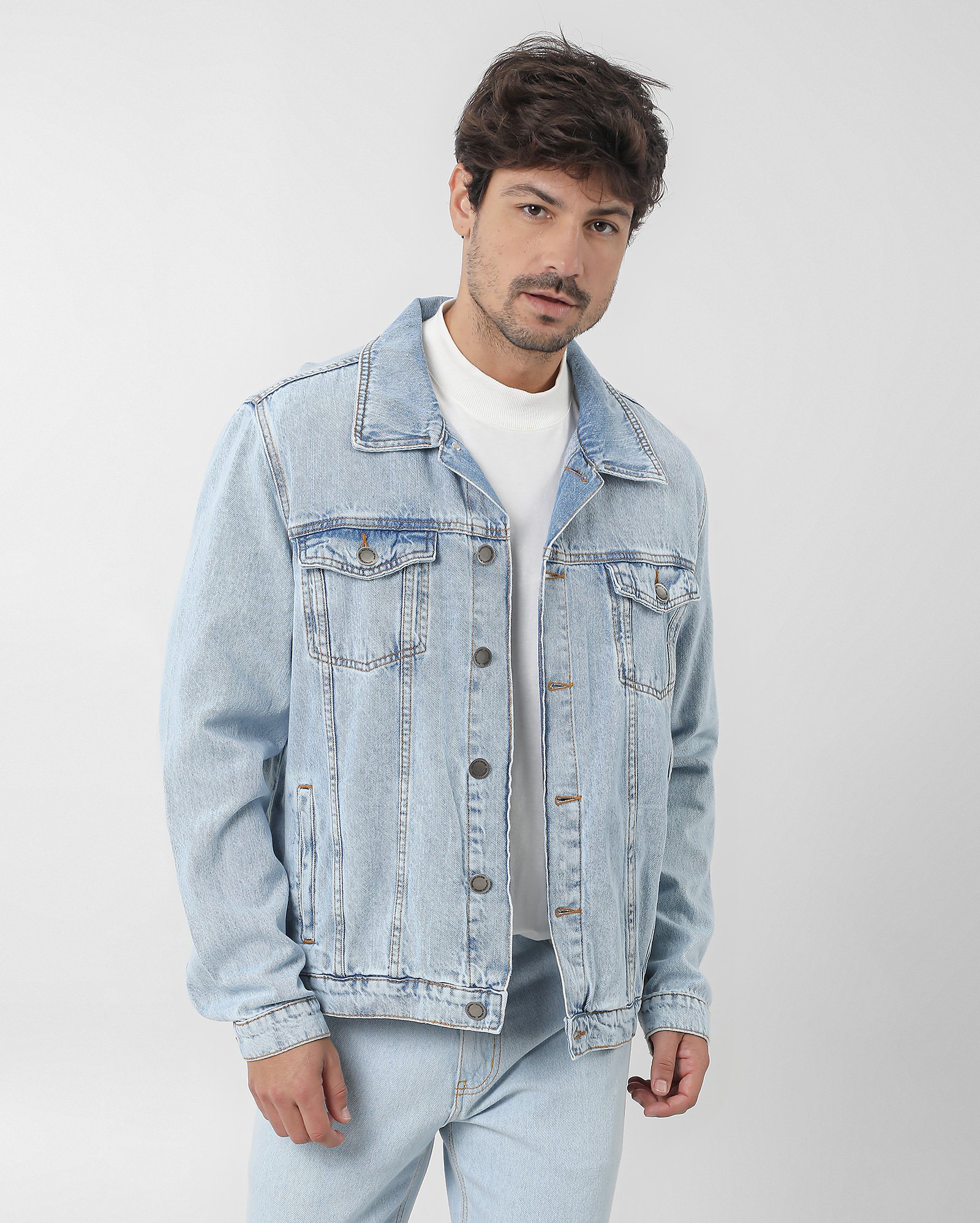 Jaqueta jeans masculina denim médio - Jeans Claro | Pool Jeans