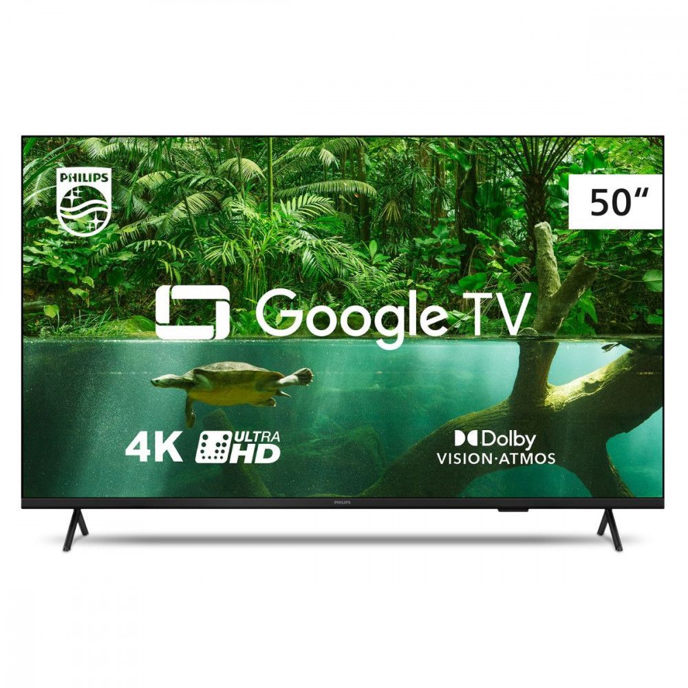 Smart Tv Philips 50 4k Google Tv Com Comando De Voz Preto Bivolt