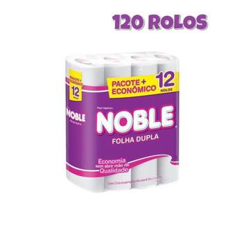 Kit com 10 Papel Higiênico Folha Dupla Noble 12 Rolos 20 metros - 120 rolos