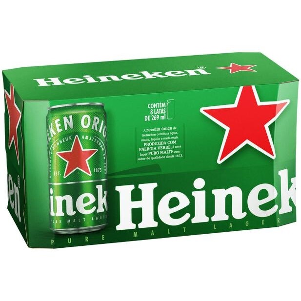 8 Unidades Cerveja Heineken Lata Puro Malte Lager