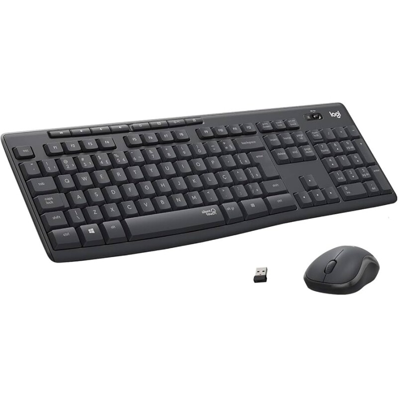 Kit Teclado e Mouse Logitech MK295 USB Silent Wireless Preto 920-009793