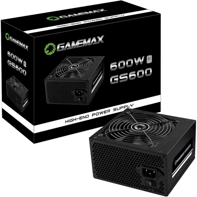 Fonte Gamemax Gs600 600w 80 Plus White Pfc Ativo Preta