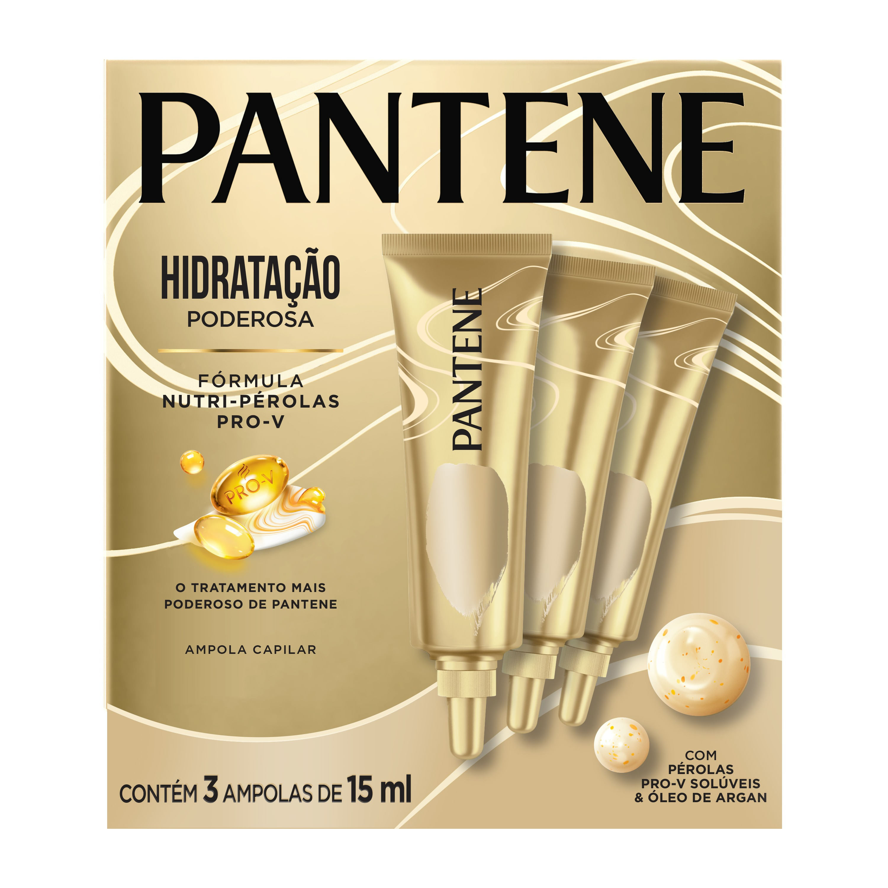 Ampola Pantene Hidratação Poderosa 3 Unidades De 15ml Cada