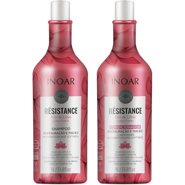 Kit Inoar Résistance Flor de Lótus Salon Duo Shampoo e Condicionador Inoar