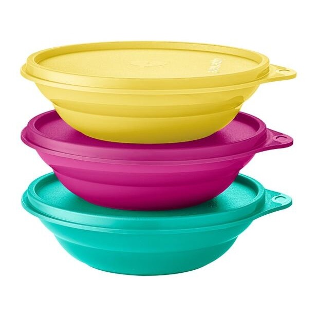 Conjunto de Tigelas de Plástico 3 Peças Tupperware Pragela Colors