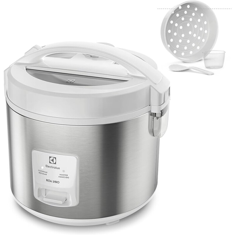 Panela de Arroz Elétrica Electrolux 3,5L Cor Inox Efficient 2 em 1 com Visor Glass por Rita Lobo - ERC31