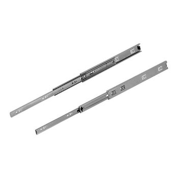 Corrediça Telescópica larga Zincado Abertura Total com Amortecedor 450mm 45KG Leo