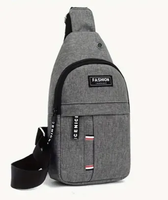 [Taxa Inclusa] Mochila Casual de Nylon, Bolsa Transversal de Viagem ao Ar Livre, Bolsa de Peito Impermeável para Esportes