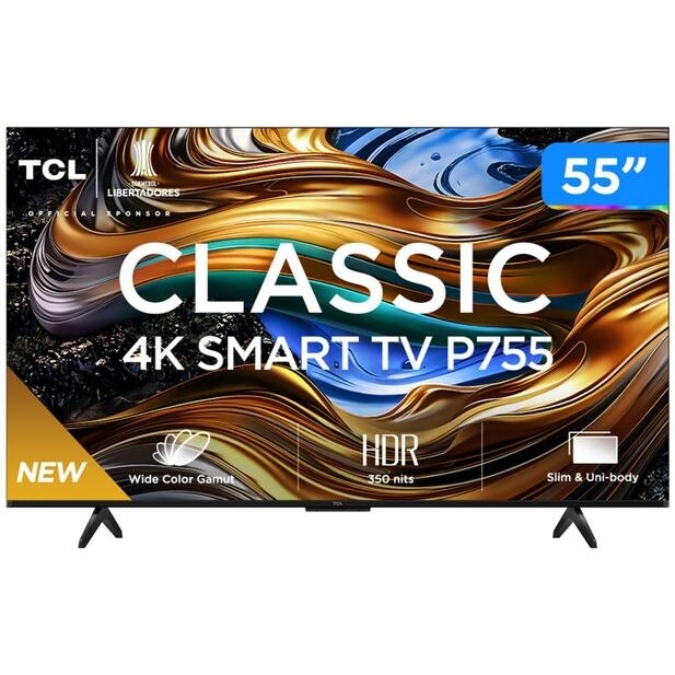 Smart TV 55'' LED TCL 55P755 Wi-Fi Bluetooth 3 HDMI 1 USB