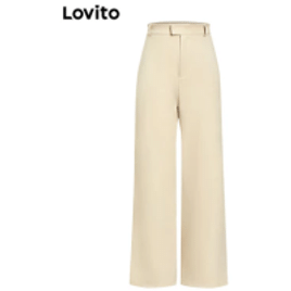 Calça Casual Lovito Feminina Lisa com Bolso