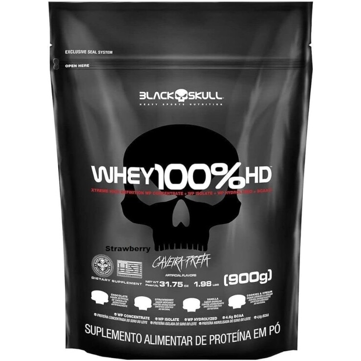 Whey Protein Black Skull 100% HD (Refil) - 900g