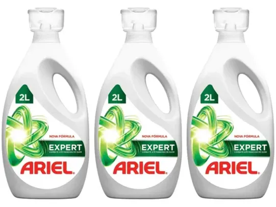 Sabão Líquido Ariel Expert 2L 3 Unidades