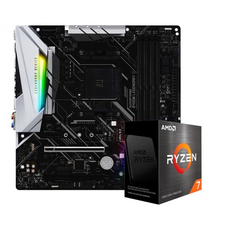 Kit Upgrade AMD Ryzen 7 5700XD3 Placa Mãe SuperFrame B450M Gaming