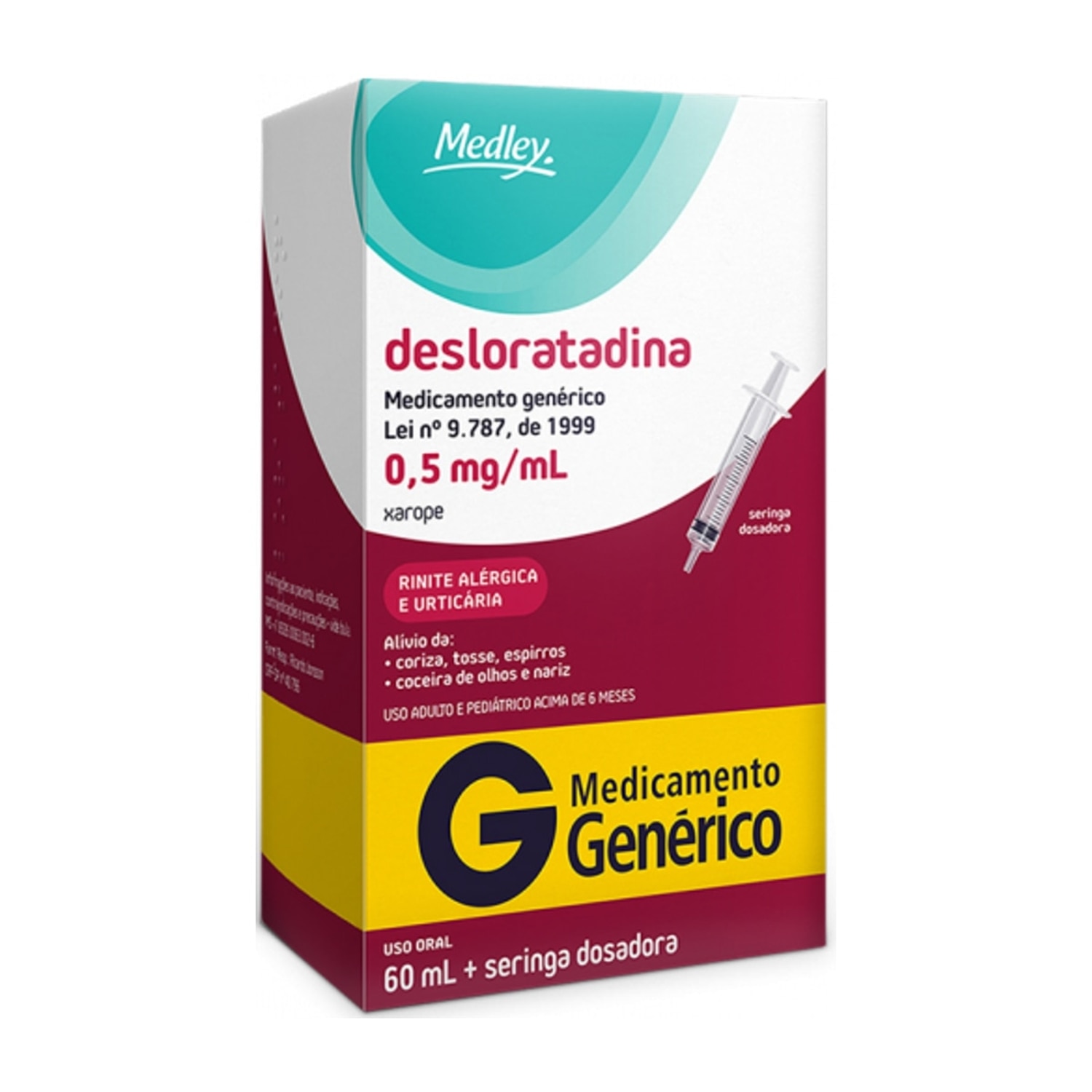 Desloratadina Xarope 0,5mg 60ml Medley Generico