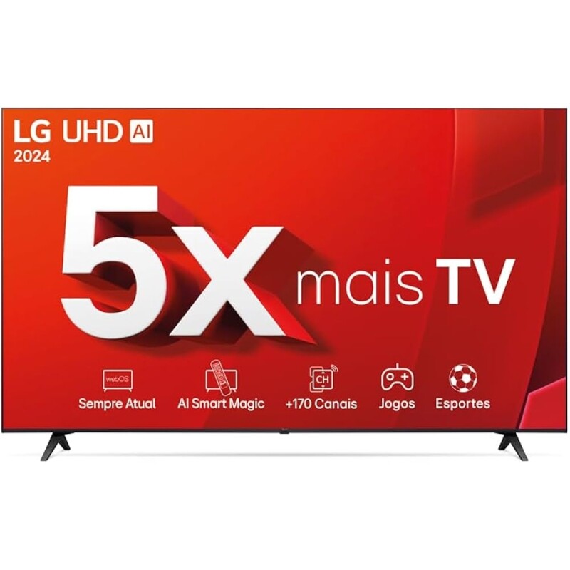 Smart TV 4K 50" LG UHD Processador 5 Ger7 AI Alexa/Chromecast integrado Otimizador de Jogos webOS 24 - 50UT8050