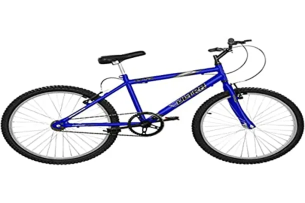 Bicicleta de Passeio Ultra Bikes Esporte Aro 24 Reforçada Freio V-Brake Sem Marcha Azul