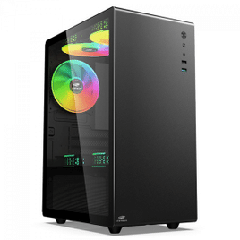 Gabinete Gamer C3Tech MT-G200BK Mid Tower Vidro Temperado M-ATX Black Sem Fonte Com 3 Fans