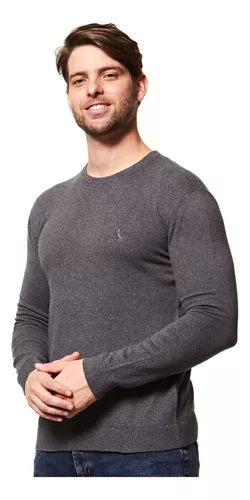 Suéter Casual Masculino Tricot Gola Careca Algodão Reserva