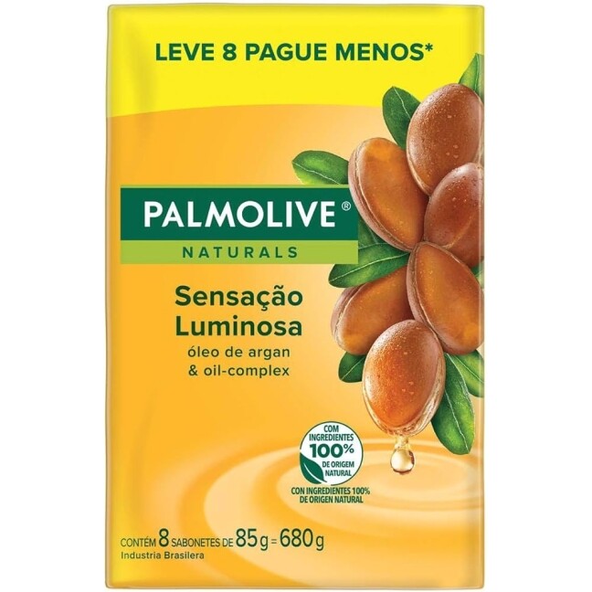 8 Unidades Sabonete Em Barra Palmolive Naturals Sensação Luminosa 85G