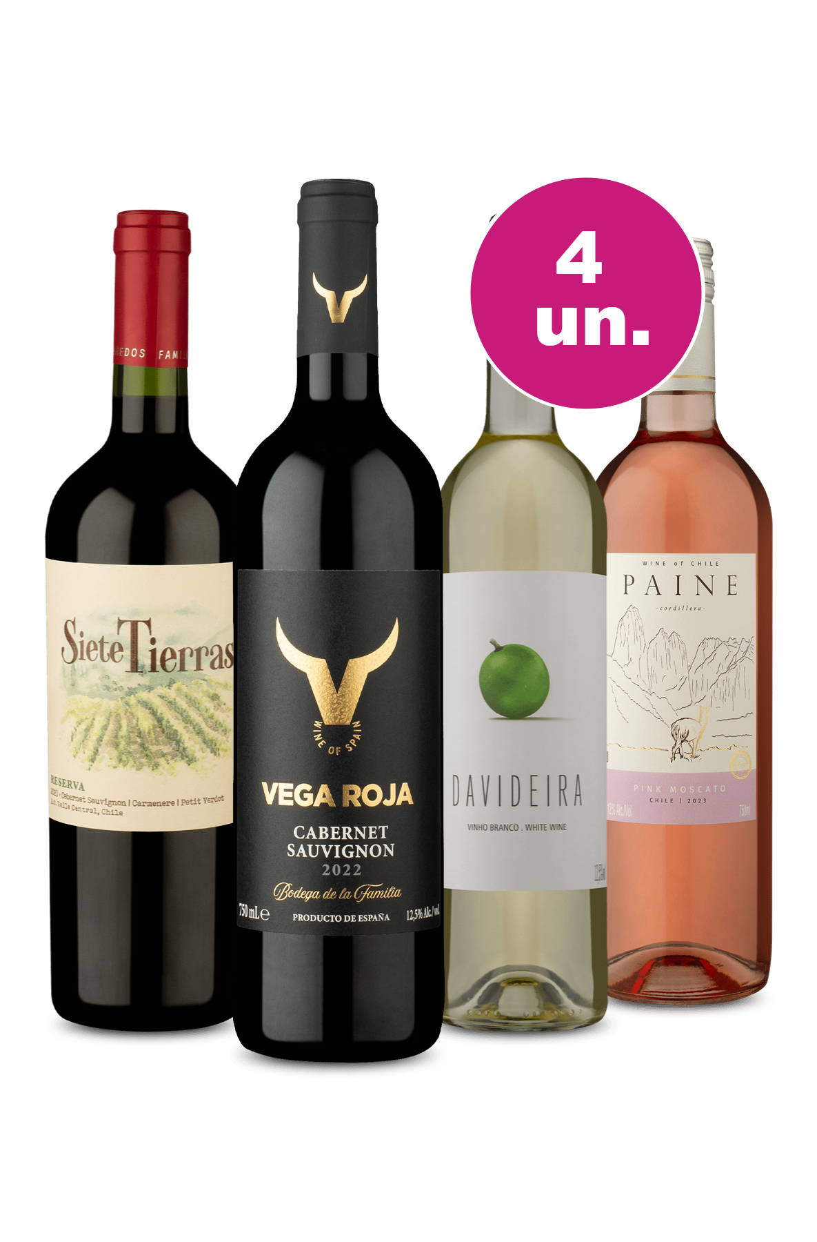 Kit 4 Vinhos - Paladar Diverso