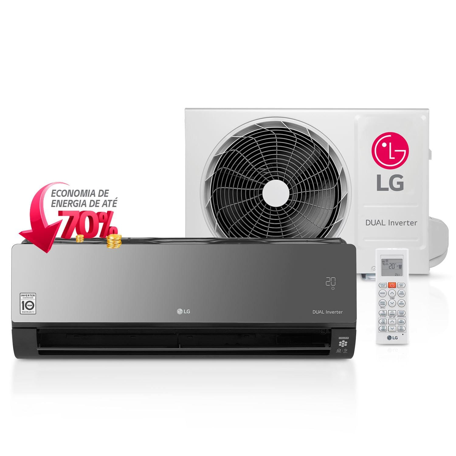 Ar Condicionado Split Dual Inverter LG Art Cool 12000 BTUs Quente e Frio - S4-W12JARPA