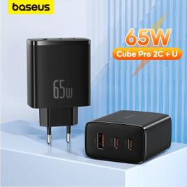 Carregador Rápido Baseus 65W GaN5 2C + U PD3.0 PPS Suporte Carga Rápida 4.0 3.0