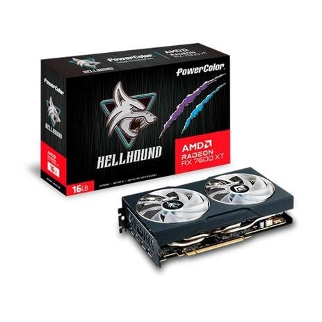 Placa de Vídeo Radeon RX 7600 XT Hellhound AMD 16GB GDDR6 - RX7600XT 16G-L/OC