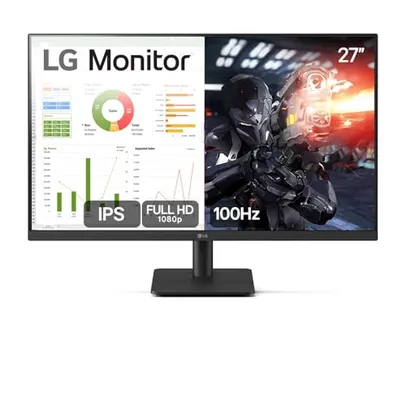 Monitor LG 27” IPS, Full HD, 100Hz, HDMI, Ajuste de Inclinação - 27MS500-B