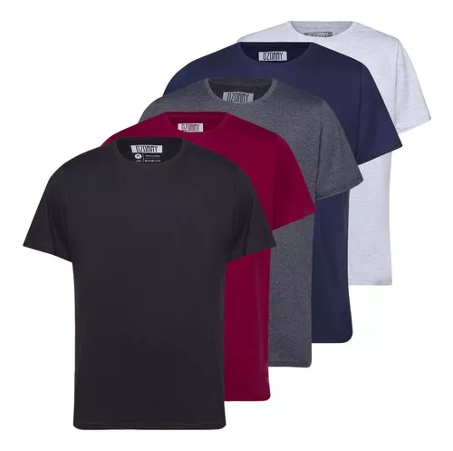 Kit 5 Camiseta Masculina 100% Algodão Basica Treino Esporte