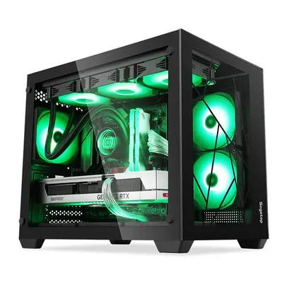 Gabinete Gamer Segotep Lumi II, Mini Tower, M-ATX, Lateral e Frontal em Vidro Temperado, preto - SEG-CASE-LUMI2B-WW