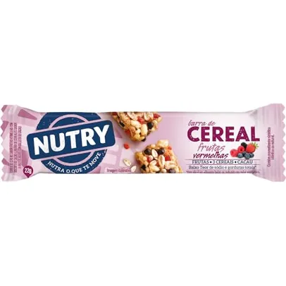 Nutry Barra De Cereais Frutas Vermelhas 22G - Com 3 Cereais Frutas E Cacau