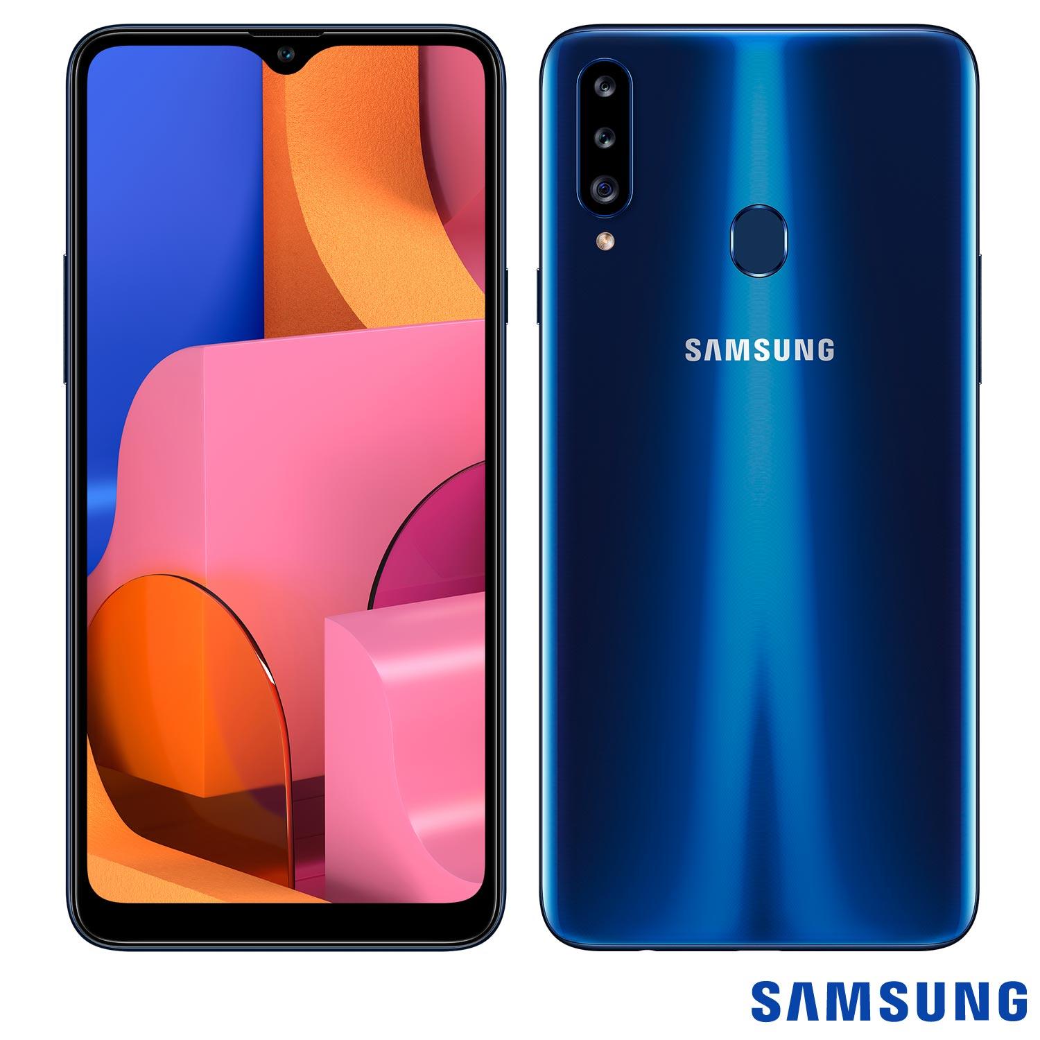 Samsung Galaxy A20s Azul, com Tela de 6,5?, 4G, 32 GB e Câmera Tripla de 13MP + 5MP + 8MP - SM-A207MZB