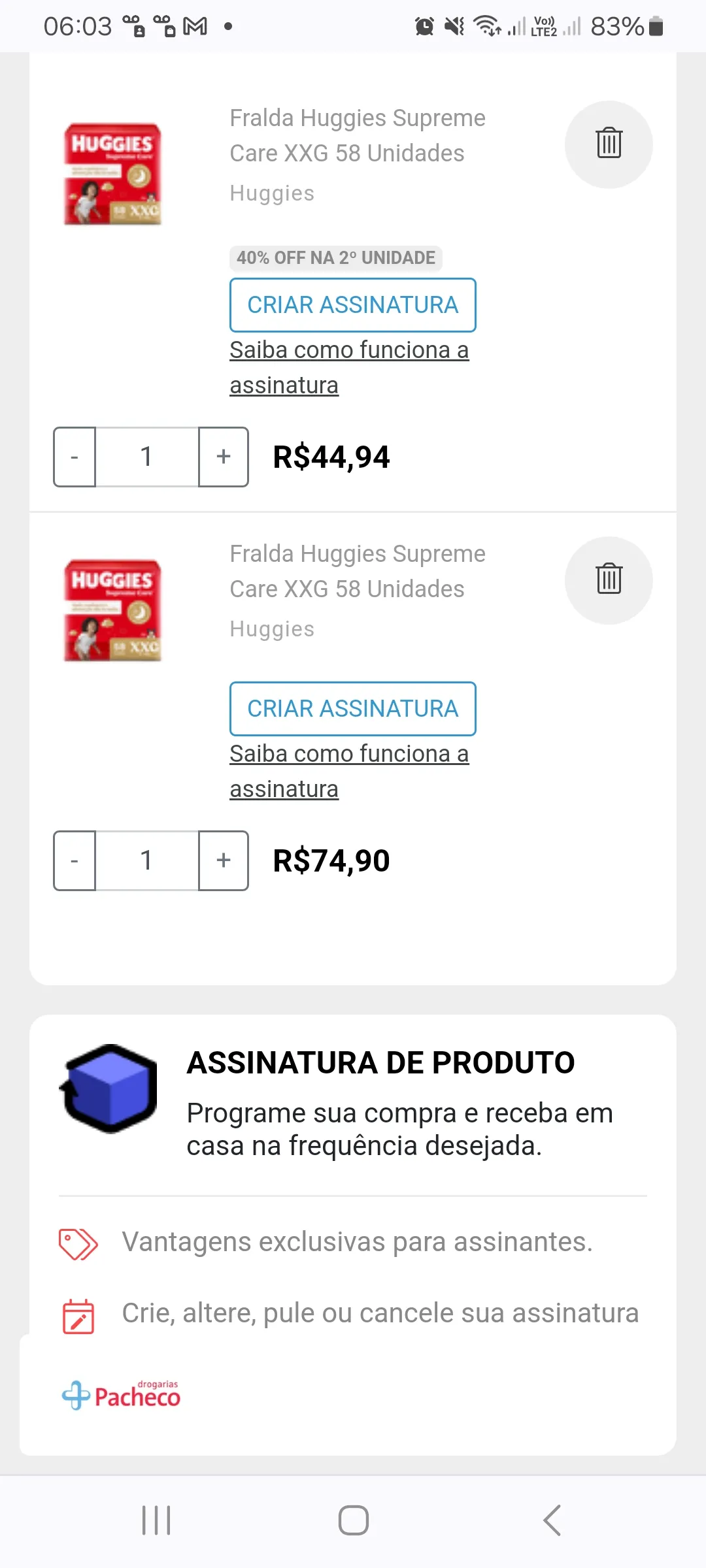 Fralda Huggies Supreme Care XXG 58 Unidades