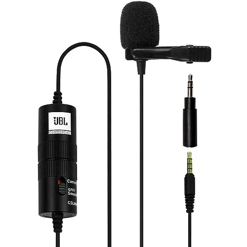 Microfone Lapela CSLM20B Alimentado Por Bateria JBL