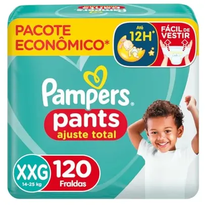 Pampers Ajuste Total Fralda XXG 120 unidades - Exclusivo Prime: Economize R$50 aplicado na finalização da compra