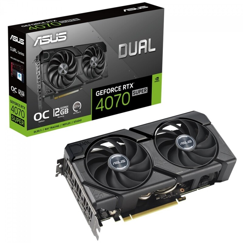 Placa de Vídeo Asus Dual NVIDIA GeForce RTX 4070 Super EVO OC 12GB GDDR6X DLSS Ray Tracing DUAL-RTX4070S-O12G-EVO