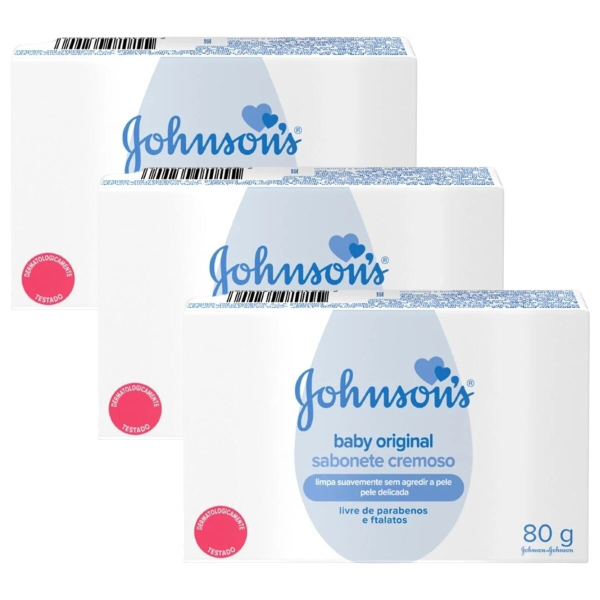 KIT 3 Unidades Sabonete em Barra Johnsons Baby Original 80g