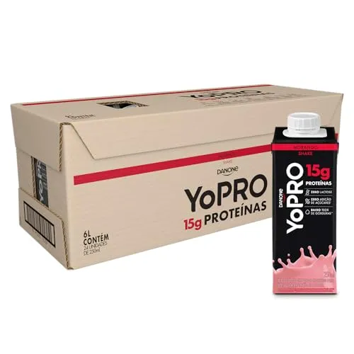 [REC] Pack YoPRO Bebida Láctea UHT Morango 15g de Proteínas 250ml - 24 Unidades