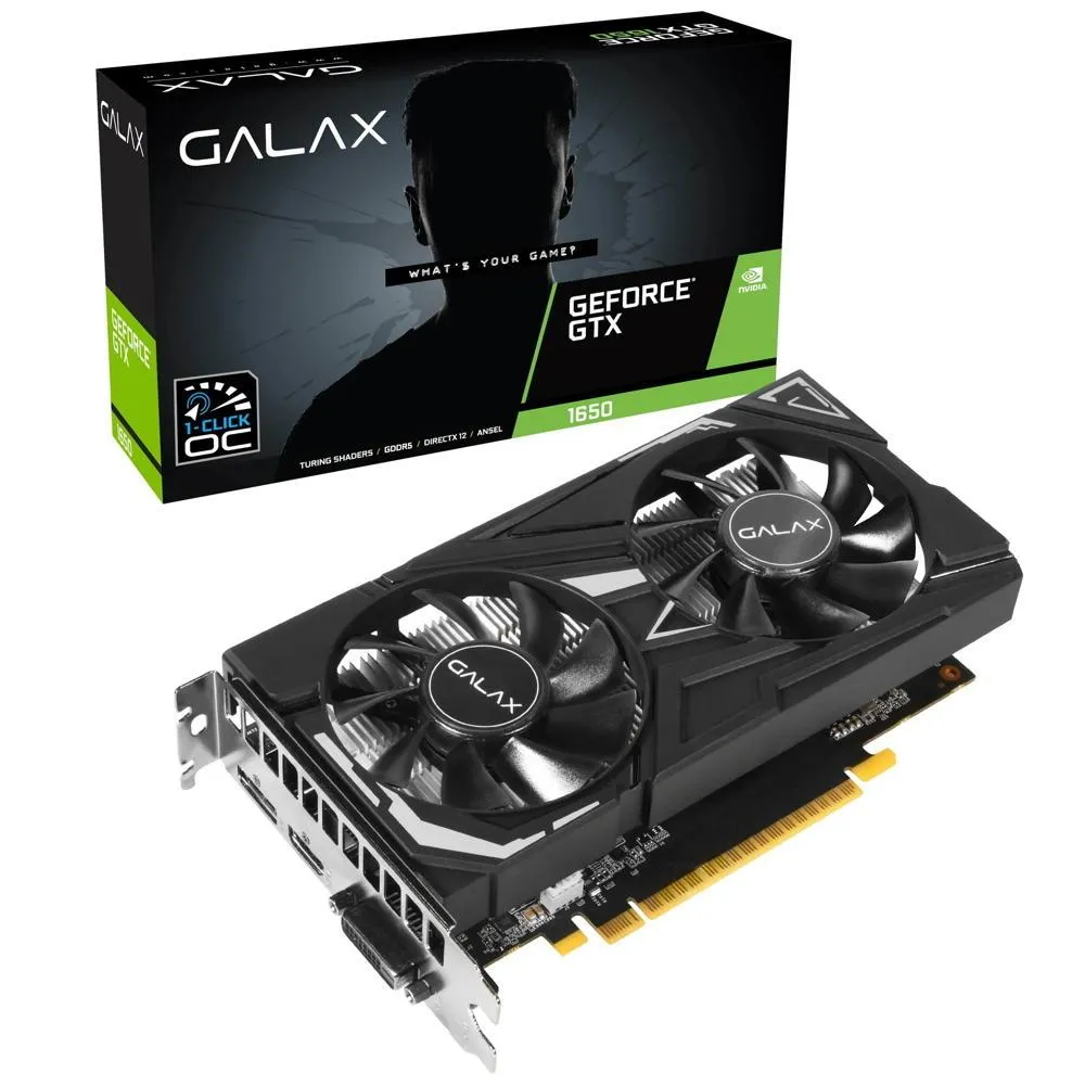 [APP] Placa de Vídeo GTX 1650, Galax NVIDIA GeForce, 4GB GDDR6, EX Plus, 1-Click OC, 128 Bits - 65SQL8DS93E1