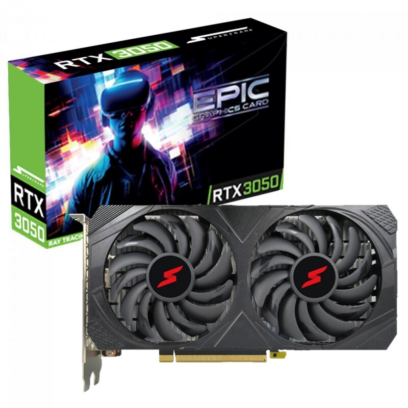 Placa de Vídeo SuperFrame NVIDIA GeForce RTX 3050 EPIC 6GB GDDR6 DLSS Ray Tracing SF-GC-EPNV30506GD6