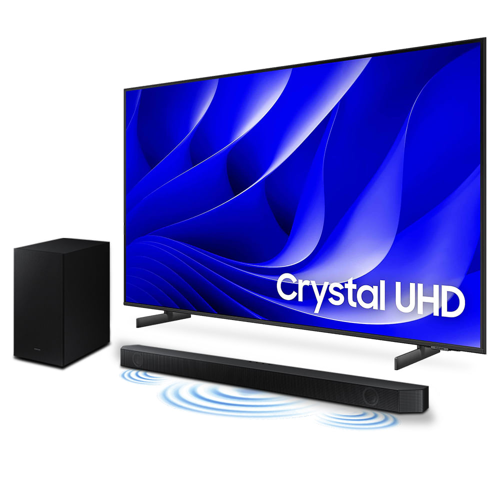 KIT Samsung Smart TV 65" Crystal UHD 4K 65DU8000 2024 + Soundbar HW-Q600C