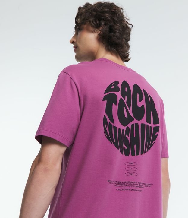 Camiseta Comfort em Meia Malha com Lettering Back To Sunshine