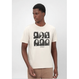 Camiseta Masculina Faces Bob Marley Bege