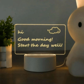 Quadro de Notas de Luz led usb Desktop Night Light Light Luminous Writing Board Quadro de Mensagens em Acrílico