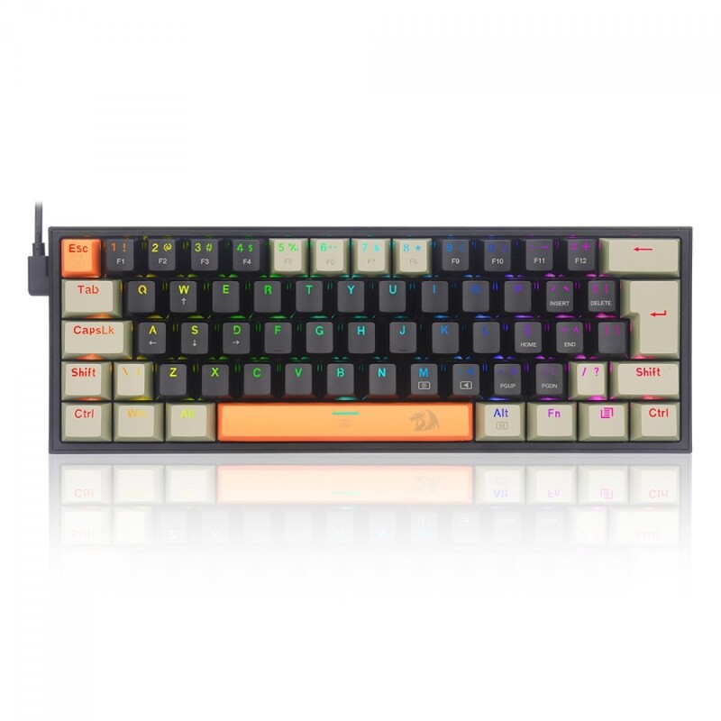 Teclado Mecânico Gamer Redragon Fizz RGB Switch Brown USB ABNT2 - K617RGB-OGEBKEGY