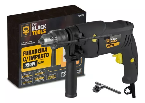 Furadeira De Impacto Profissional 1/2 Pol 13mm 750w 127v The Black Tools - Tbf750