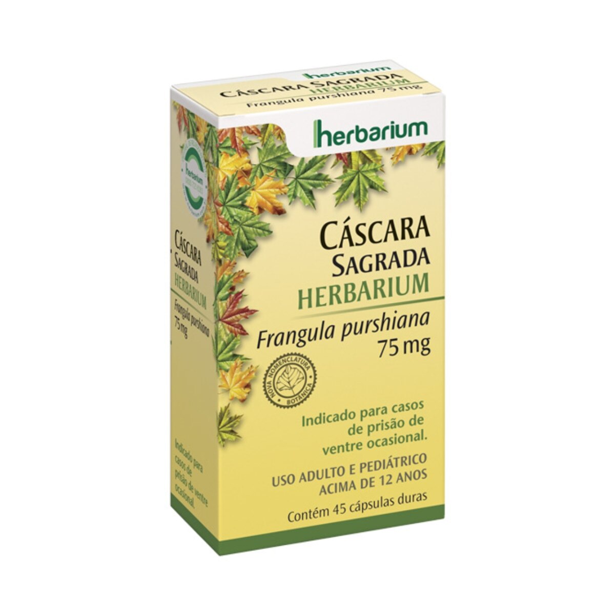 Cascara Sagrada 75mg Herbarium 45 Capsulas