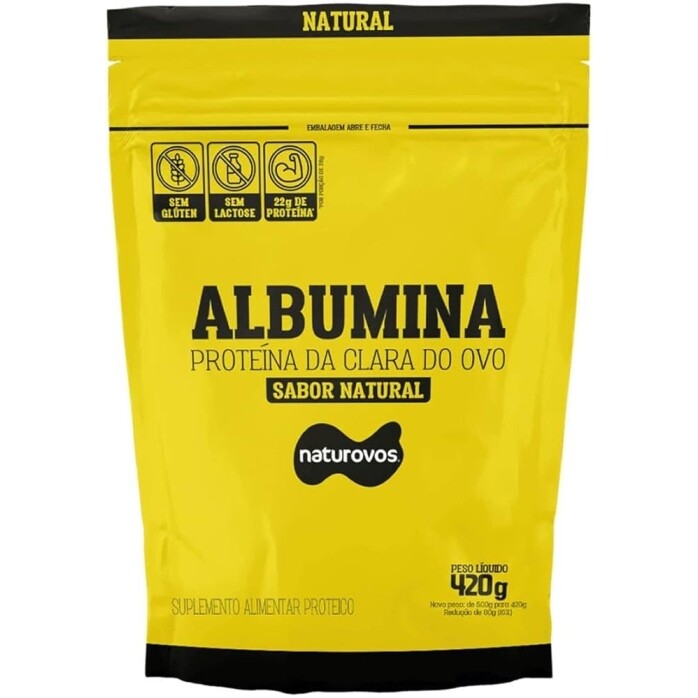 Albumina Pura com Sabor Natural 420g Naturovos