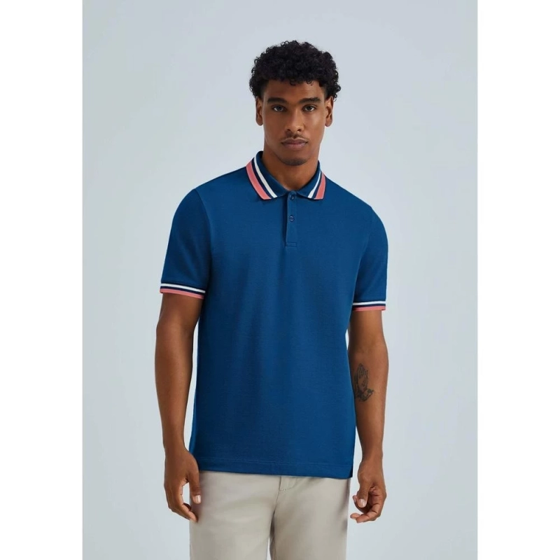 Camisa Polo Hering Masculina Manga Curta Com Retilínea